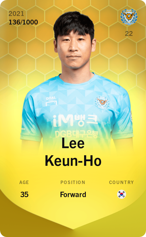 Sorare - Sorare Official - Lee Keun-Ho 2021-22 • Limited 136/1000 - NFT # 2656727904241102804572068906120861269110344948034470510777501524968699039145
