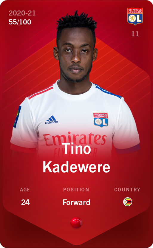 Sorare - Sorare Official - Tino Kadewere 2020-21 • Rare 55/100 - NFT # 69044807929262784307977226413677537169557262387517493994309378434108497093524