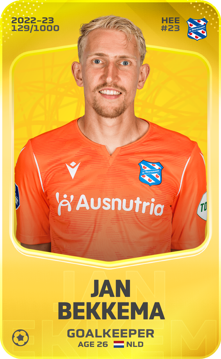 Sorare - Sorare Official - Jan Bekkema 2022-23 • Limited 129/1000 - NFT # 114369208262382272295627967834496631583405164438279425809009578308143244333341