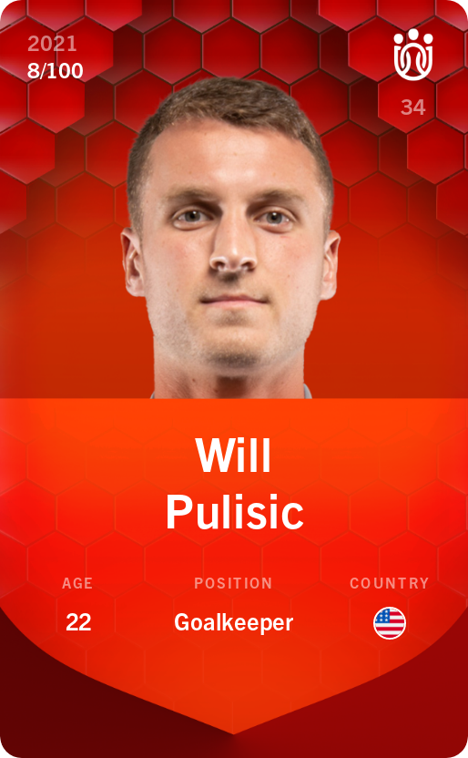 Sorare - Sorare Official - Will Pulisic 2021-22 • Rare 8/100 - NFT # 53971819371025750470653712850784336121581936392521860676137870685874398853220