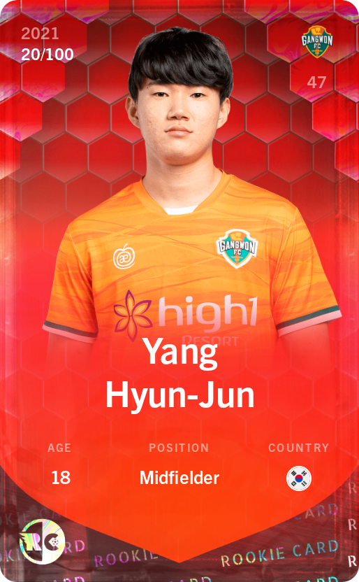 Sorare - Sorare Official - Yang Hyun-Jun 2021-22 • Rare 20/100 - NFT # 36148609193089024956064680284147156096524802602659200718312841273448043449735