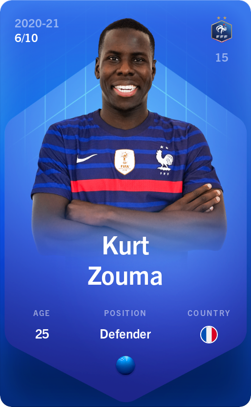 Sorare - Sorare Official - Kurt Zouma 2020-21 • Super Rare 6/10 - NFT # 107074848205125050763589919260209672380441700892926614615017356436848682397815