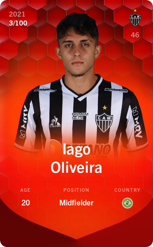 Sorare - Sorare Official - Iago Oliveira 2021-22 • Rare 3/100 - NFT # 69894003832148338153898079040620364548407900005724133971294557093382992517662