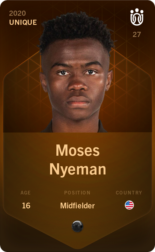 Sorare - Sorare Official - Moses Nyeman 2020-21 • Unique - NFT # 74541302174854907837103433014800057003449523802426094346413155785592789030091