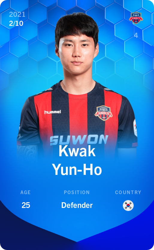 Sorare - Sorare Official - Kwak Yun-Ho 2021-22 • Super Rare 2/10 - NFT # 52735603749199509386197363203603910612660918538092545356893029560701270911243