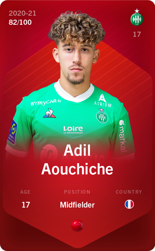 Sorare - Sorare Official - Adil Aouchiche 2020-21 • Rare 82/100 - NFT # 30953148411950743462877151436294515653307373770032649409547447753313881668895