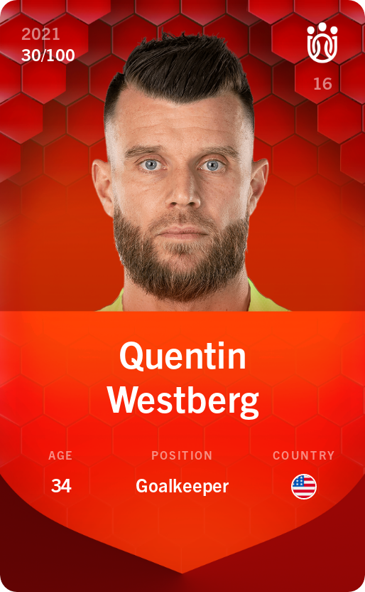 Sorare - Sorare Official - Quentin Westberg 2021-22 • Rare 30/100 - NFT # 85736246330473064153701360918104093315816340059089109011129045689110103840863