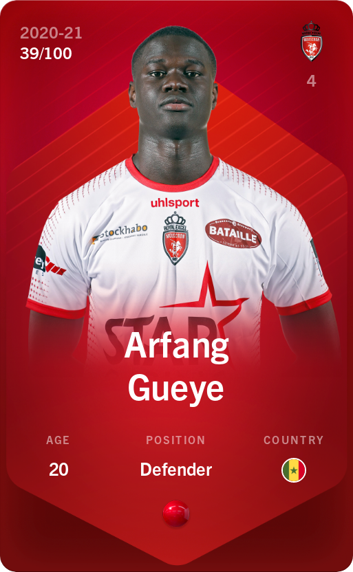Sorare - Sorare Official - Arfang Gueye 2020-21 • Rare 39/100 - NFT # 88368583959211752699907778967648195865483541518463577375376331336848371716008