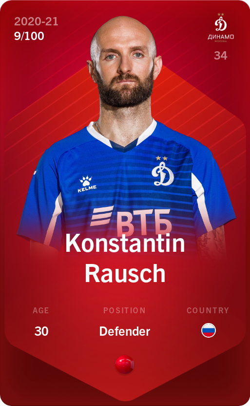 Sorare - Sorare Official - Konstantin Rausch 2020-21 • Rare 9/100 - NFT # 5692014483470557422483035551634313575710011806521963947656113916740969031707