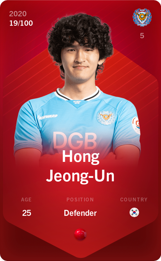 Sorare - Sorare Official - Hong Jeong-Un 2020-21 • Rare 19/100 - NFT # 71093814991248093271121577743743487703496405792635573320583496012660396249389