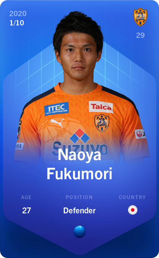 Sorare - Sorare Official - Naoya Fukumori 2020-21 • Super Rare 1/10 - NFT # 85126098440242341403543580157498571379915755017956966403708391462385550900355