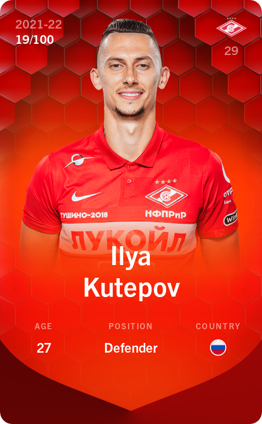 Sorare - Sorare Official - Ilya Kutepov 2021-22 • Rare 19/100 - NFT # 99768003885885122009910241500955855781795747446058219693927435301425246534986
