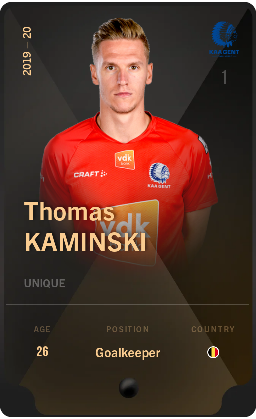 Sorare - Sorare Official - Thomas Kaminski 2019-20 • Unique - NFT # 15001409055076272284262829247491239860147428898048505137896863820178936521603