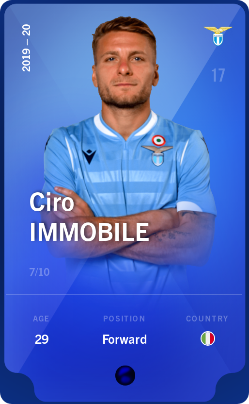 Sorare - Sorare Official - Ciro Immobile 2019-20 • Super Rare 7/10 - NFT # 14450611237426613205352307643188787578425644392757283813648867106335394872473
