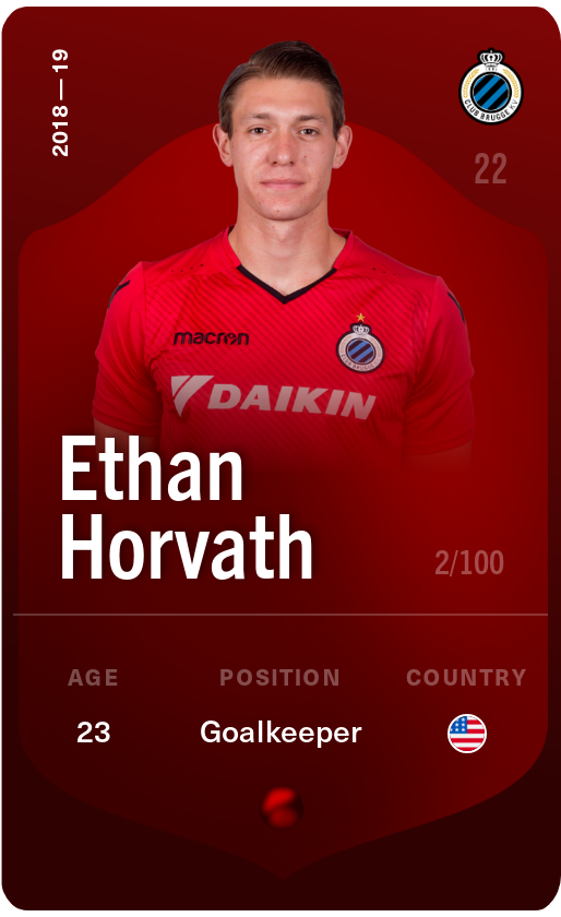 Sorare - Sorare Official - Ethan Horvath 2018-19 • Rare 2/100 - NFT # 12745732597335711747801292595531889134088260815518832490835977231225964541902