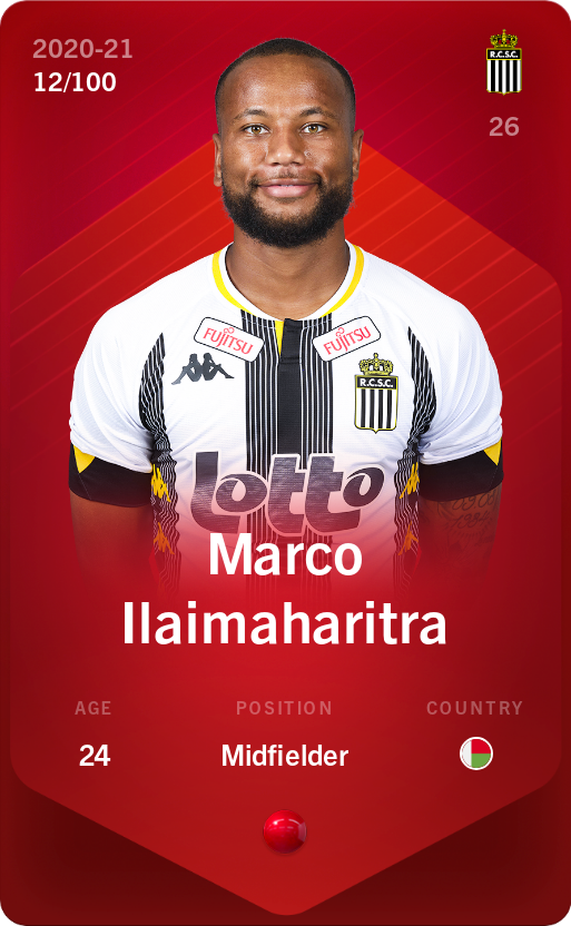 Sorare - Sorare Official - Marco Ilaimaharitra 2020-21 • Rare 12/100 - NFT # 98545370563752863781387289909020073456553621239883421470396267724639613270035