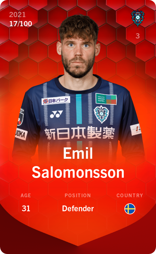 Sorare - Sorare Official - Emil Salomonsson 2021-22 • Rare 17/100 - NFT # 113048563789584723675561089460540878625286524297724284471356139854411920735796