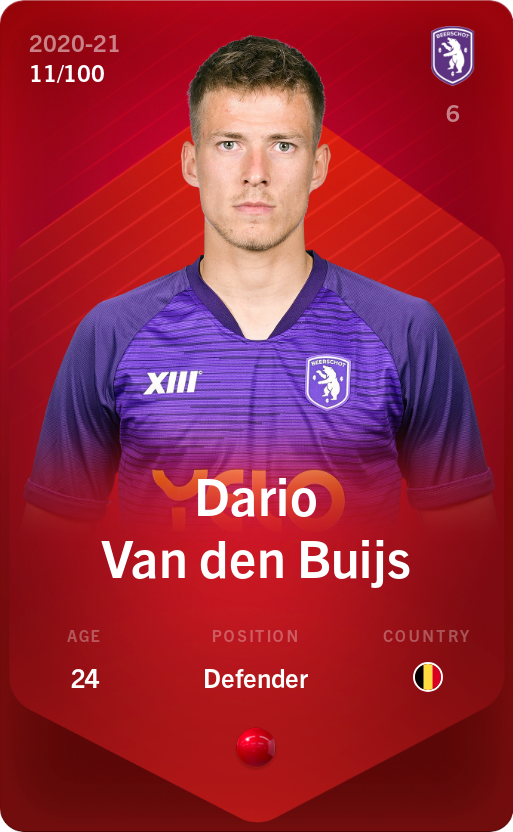 Sorare - Sorare Official - Dario Van den Buijs 2020-21 • Rare 11/100 - NFT # 35379606312215474695100714332488338701603119579467990182674792560728375016300