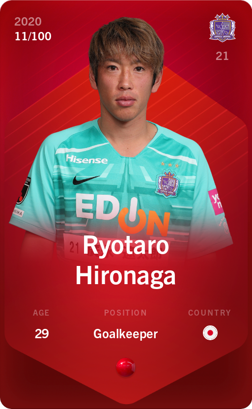 Sorare - Sorare Official - Ryotaro Hironaga 2020-21 • Rare 11/100 - NFT # 113297397410680969931754052793526199172148002730719287867791323736756986863347