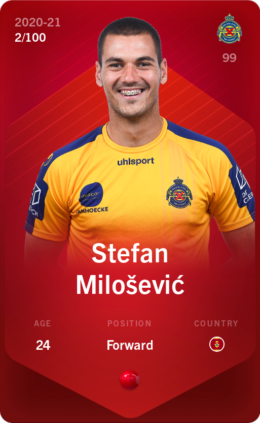 Sorare - Sorare Official - Stefan Milošević 2020-21 • Rare 2/100 - NFT # 46097923749116006657769717388917680952385612635398595708203163193012241004966