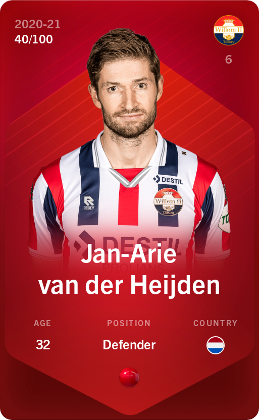 Sorare - Sorare Official - Jan-Arie van der Heijden 2020-21 • Rare 40/100 - NFT # 90501459427949344018453255202988254500926993913806803261552015697876307365182
