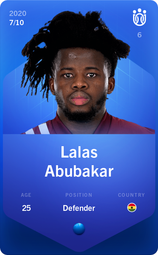 Sorare - Sorare Official - Lalas Abubakar 2020-21 • Super Rare 7/10 - NFT # 6422177354269135634675823487240112332262606996475383245583256674776205911333