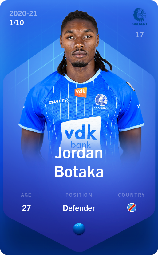 Sorare - Sorare Official - Jordan Botaka 2020-21 • Super Rare 1/10 - NFT # 59788480090209947374685319418521911062769157737529236958518735195156404688586
