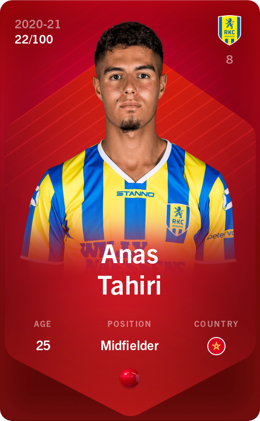 Sorare - Sorare Official - Anas Tahiri 2020-21 • Rare 22/100 - NFT # 74640027317885642815141117235160580445808208038968877481953979174658776664599