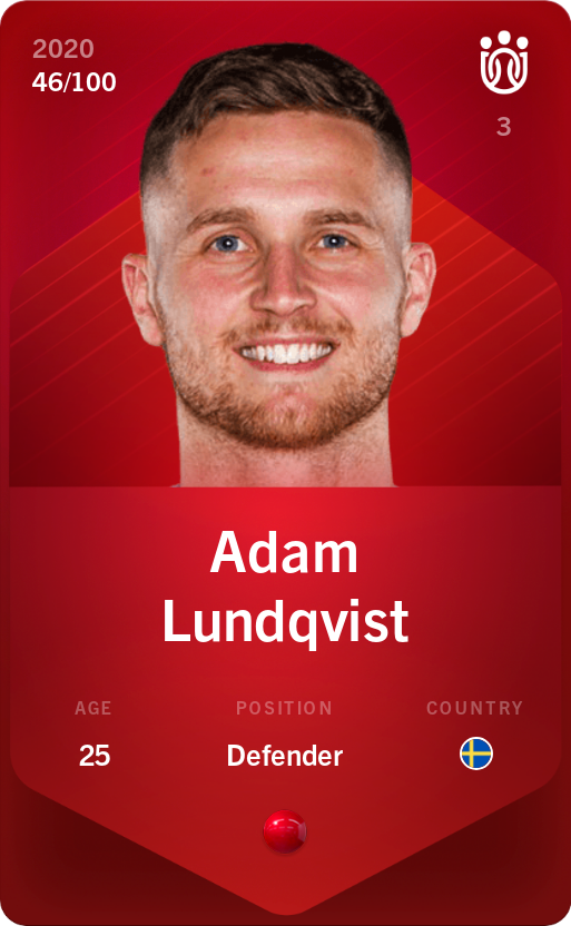 Sorare - Sorare Official - Adam Lundqvist 2020-21 • Rare 46/100 - NFT # 13274782385136646396758557010278828738950490520061769590284917920314878845513
