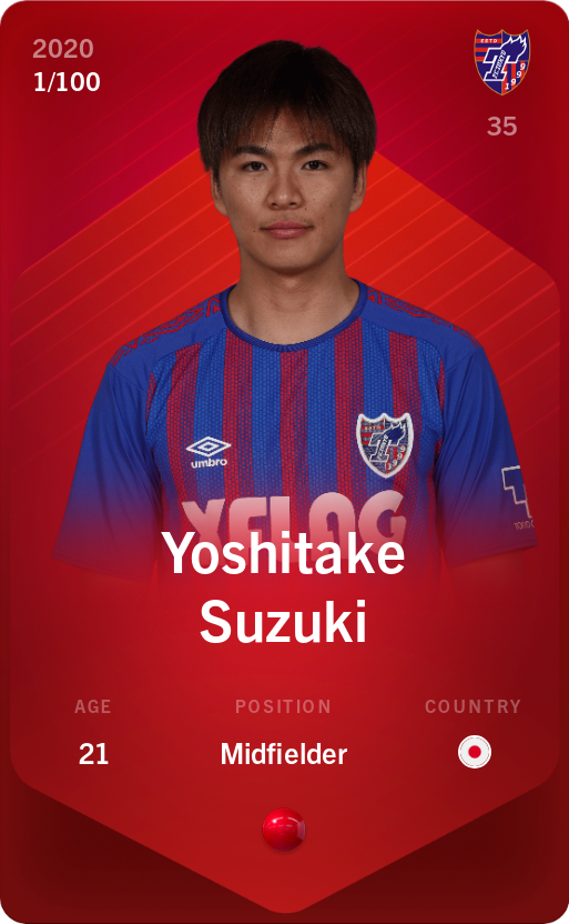 Sorare - Sorare Official - Yoshitake Suzuki 2020-21 • Rare 1/100 - NFT # 1235517940773987699967693382677876046215756230447800327437664111735956778424