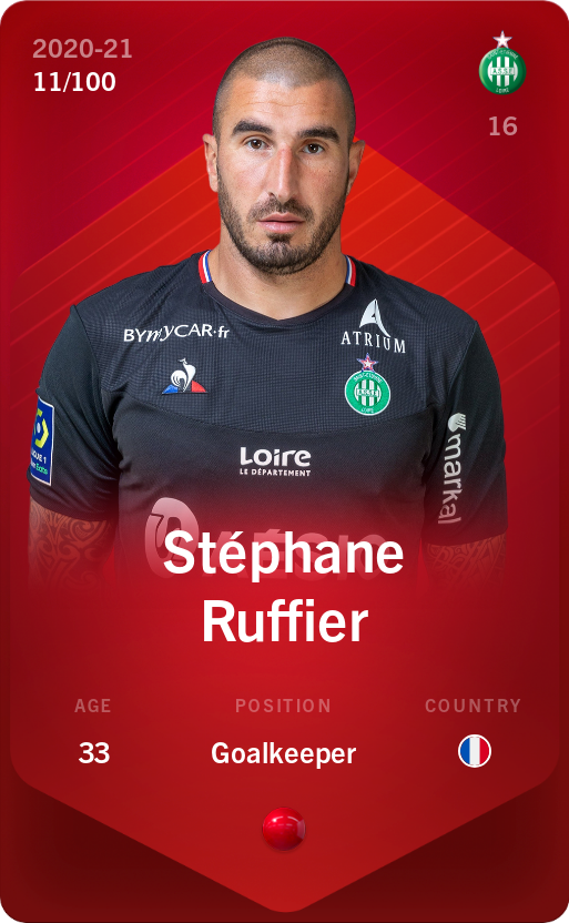 Sorare - Sorare Official - Stéphane Ruffier 2020-21 • Rare 11/100 - NFT # 101384690523508339487160867748278692653806597948558342176734793861338946988927