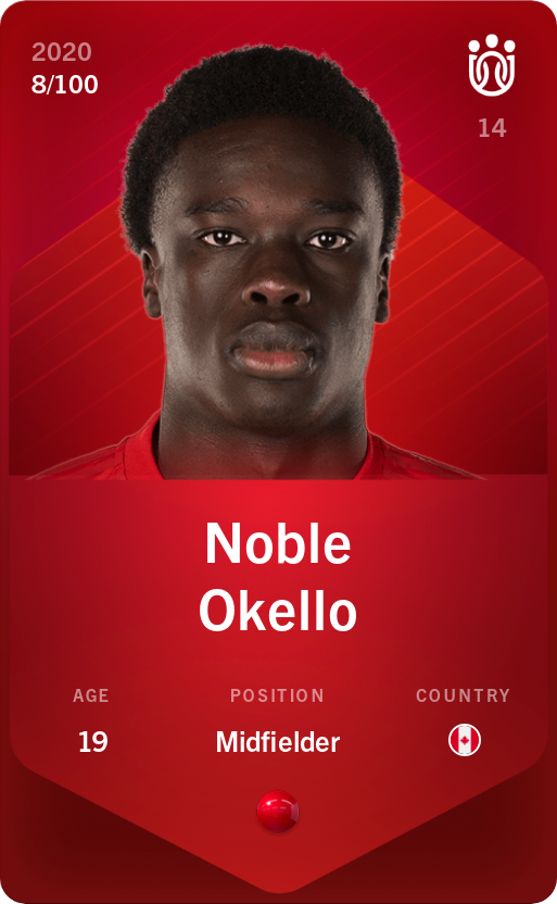 Sorare - Sorare Official - Noble Okello 2020-21 • Rare 8/100 - NFT # 90437502713130452534020304356621958851008795879810897332775990041062289903741