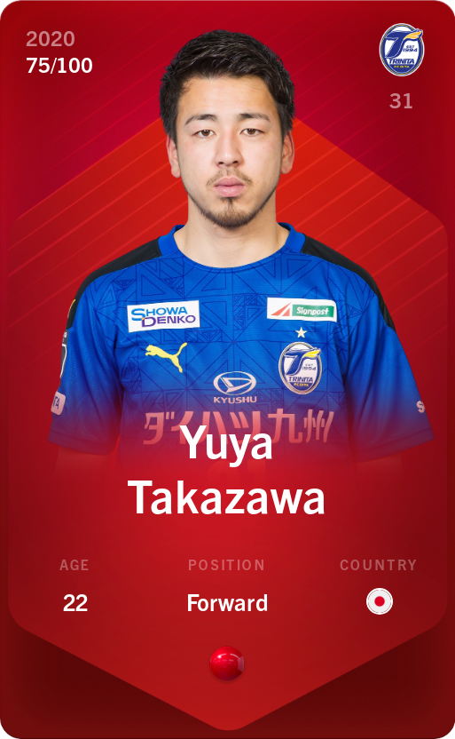 Sorare - Sorare Official - Yuya Takazawa 2020-21 • Rare 75/100 - NFT # 3187349468212638751140914961196509732483649108279999656414012501762079393266