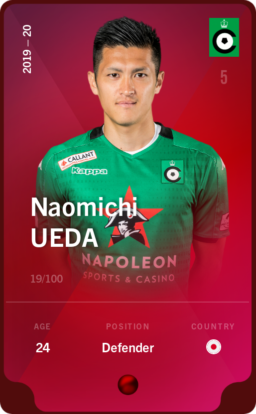 Sorare - Sorare Official - Naomichi Ueda 2019-20 • Rare 19/100 - NFT # 27969980301256683323747705861036821490026190861720592697778102439127862921074