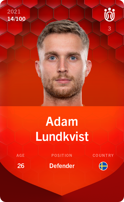 Sorare - Sorare Official - Adam Lundkvist 2021-22 • Rare 14/100 - NFT # 105273315141607010727277577782347333427038451758919822217231791803247831944891