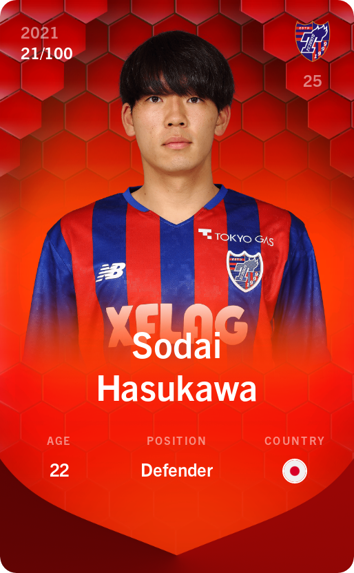 Sorare - Sorare Official - Sodai Hasukawa 2021-22 • Rare 21/100 - NFT # 107628977799311449029466924520171373987160441706642071297233576207053300021831