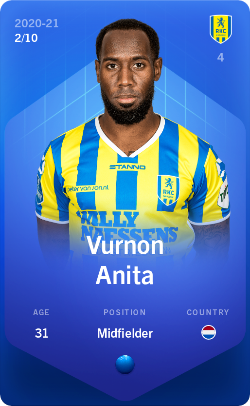 Sorare - Sorare Official - Vurnon Anita 2020-21 • Super Rare 2/10 - NFT # 77948174755038085487064554755811743733062221616889811389587786009641430938909