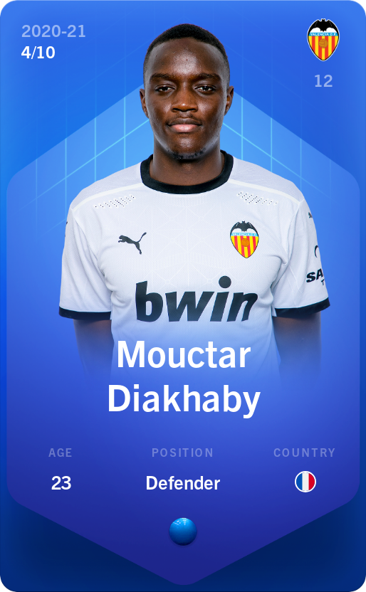 Sorare - Sorare Official - Mouctar Diakhaby 2020-21 • Super Rare 4/10 - NFT # 9139137339810032786875019755250578819906858385556257925983373851690321736799