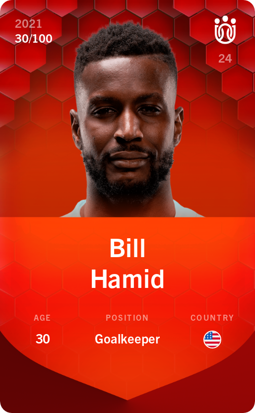 Sorare - Sorare Official - Bill Hamid 2021-22 • Rare 30/100 - NFT # 39442766742046886474155300931923483348562605447148715843199272878865233000931