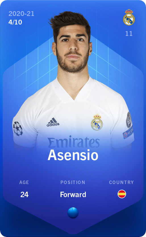 Sorare - Sorare Official - Asensio 2020-21 • Super Rare 4/10 - NFT # 14581771070673805358474691192750029788792023539230226533501067769695853964892