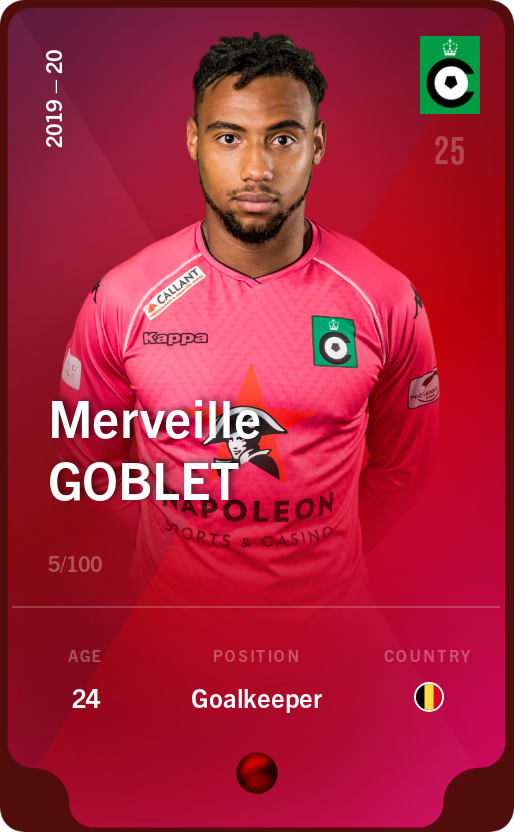 Sorare - Sorare Official - Merveille Goblet 2019-20 • Rare 5/100 - NFT # 92617437693108991842560308261145546328396036518345676661695292177932034643010