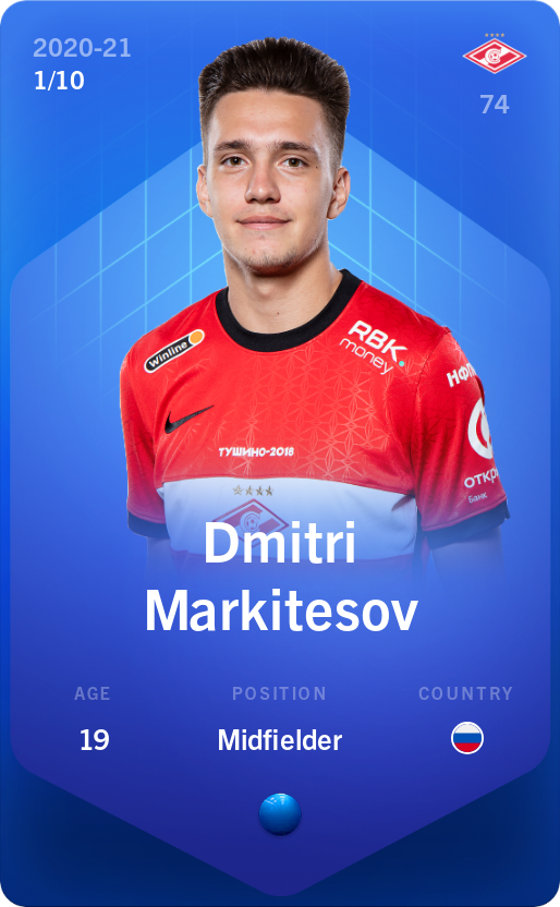 Sorare - Sorare Official - Dmitri Markitesov 2020-21 • Super Rare 1/10 - NFT # 9471379334159539704546476698073248118777445910376906175275751588588352210923