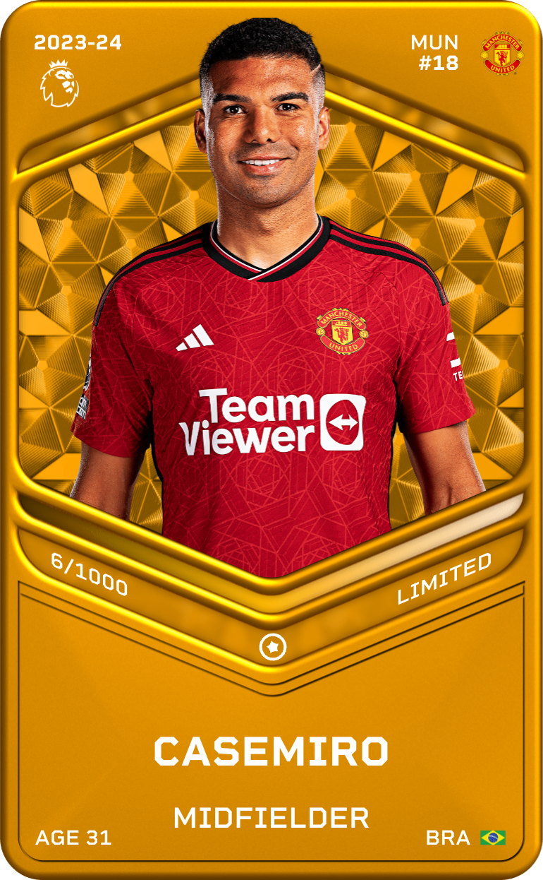 Sorare - Sorare Official - Casemiro 2023-24 • Limited 6/1000 - NFT # 82170214844644494561895714570377913014948712185123381740676129692854013997969