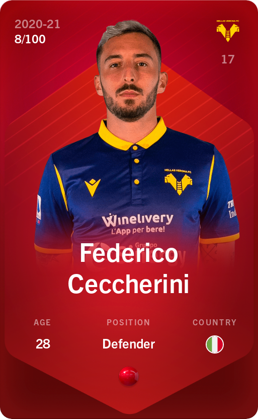 Sorare - Sorare Official - Federico Ceccherini 2020-21 • Rare 8/100 - NFT # 114993887506645971975131883140784987968113029529312706192106561591457018240011