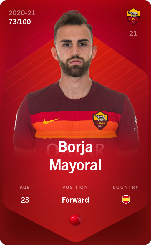 Sorare - Sorare Official - Borja Mayoral 2020-21 • Rare 73/100 - NFT # 112862061332939425018572333923497584535973682965084797582956330153112096087311
