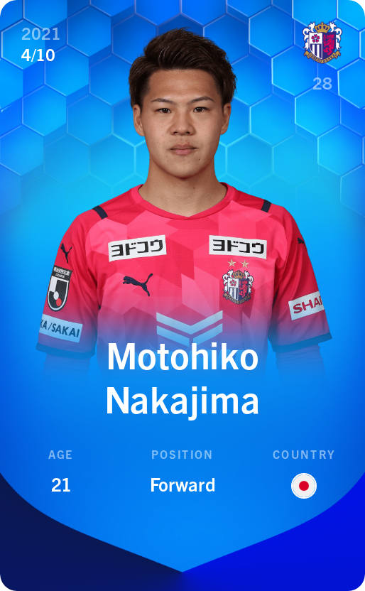 Sorare - Sorare Official - Motohiko Nakajima 2021-22 • Super Rare 4/10 - NFT # 85262995599157876248822658293730172798365028059330689806861295181669852978128