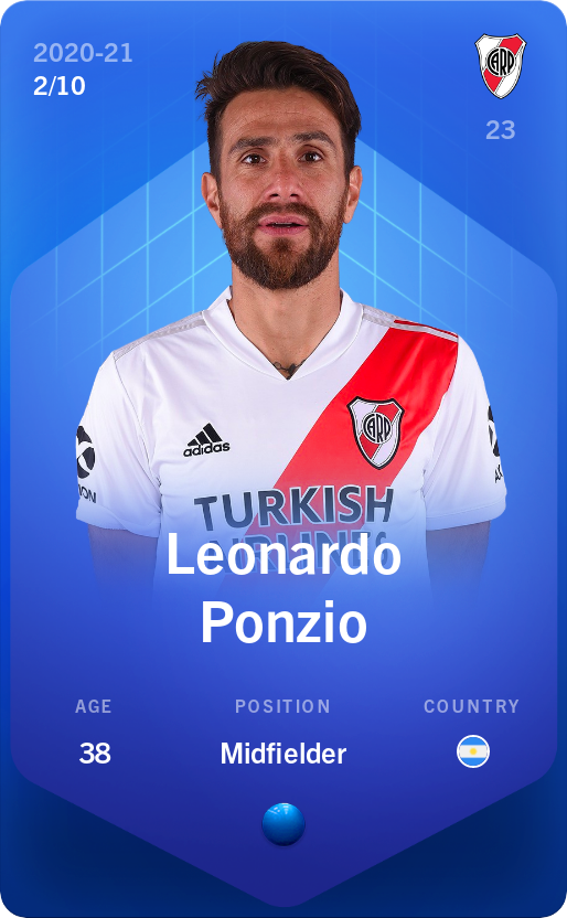 Sorare - Sorare Official - Leonardo Ponzio 2020-21 • Super Rare 2/10 - NFT # 12008316442884478900009406759947820582297463778141990480196995238377827548252