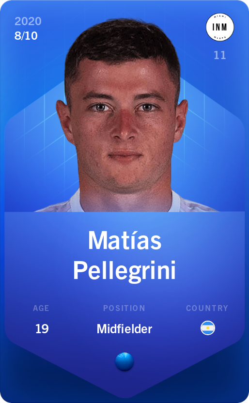 Sorare - Sorare Official - Matías Pellegrini 2020-21 • Super Rare 8/10 - NFT # 94204935634998769604694306009584050730288859741537295226149540750971224820246
