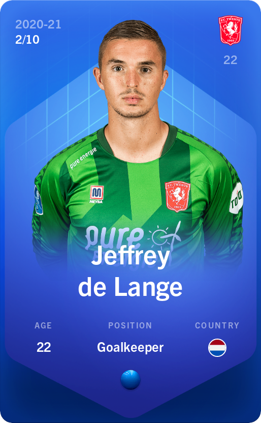 Sorare - Sorare Official - Jeffrey de Lange 2020-21 • Super Rare 2/10 - NFT # 93483015340429168545781336165018408978963198443682432204770649552456578268183