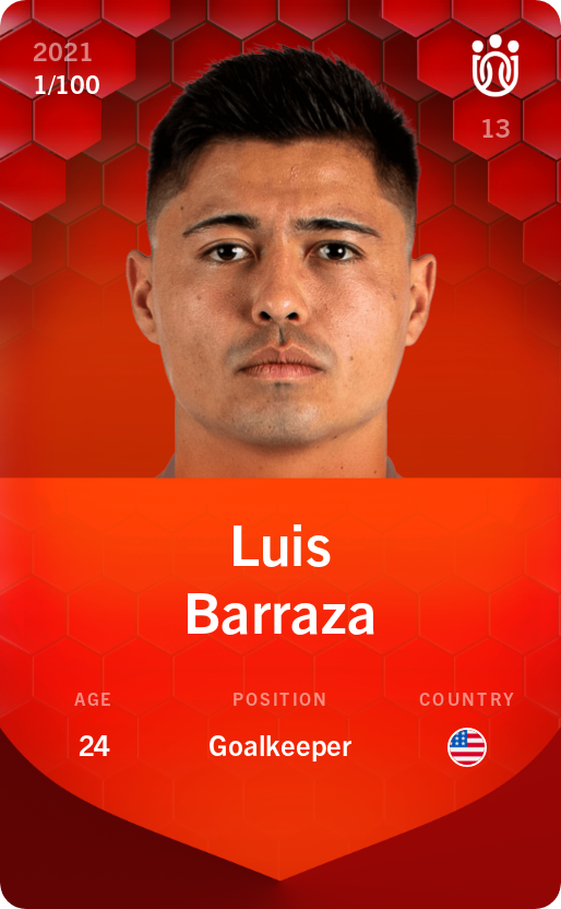 Sorare - Sorare Official - Luis Barraza 2021-22 • Rare 1/100 - NFT # 106380181457589432563374135291095405194513974256504004099479458660351165014514